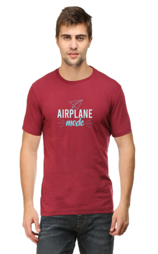 Airplane Mode Short Sleeve Tshirt Maroon