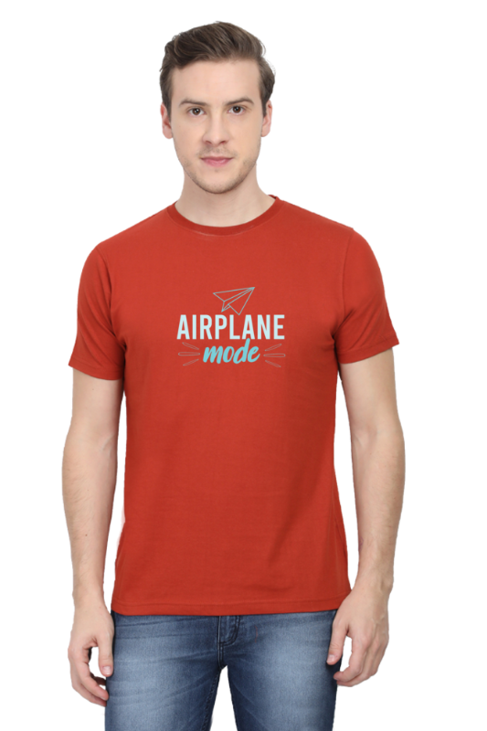 Maroon Airplane Mode Short Sleeve TShirt Blue