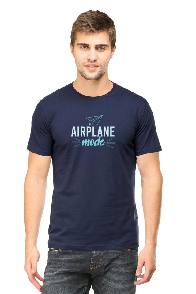 Airplane Mode Short Sleeve Tshirt Navy Blue