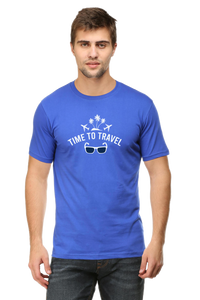 Royal Blue Time to Travel Round Neck Tshirt