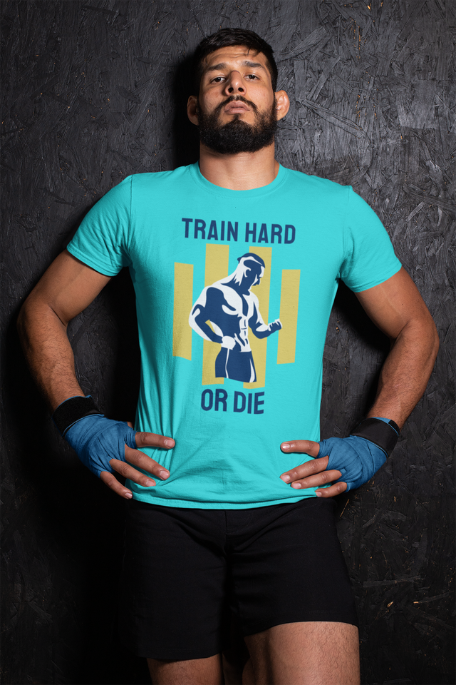 Navy Blue Train Hard Tshirt