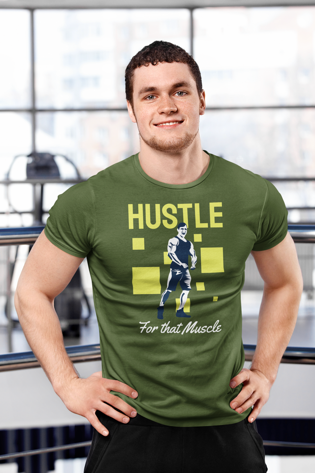 Maroon Hustle For Muscle Tshirt