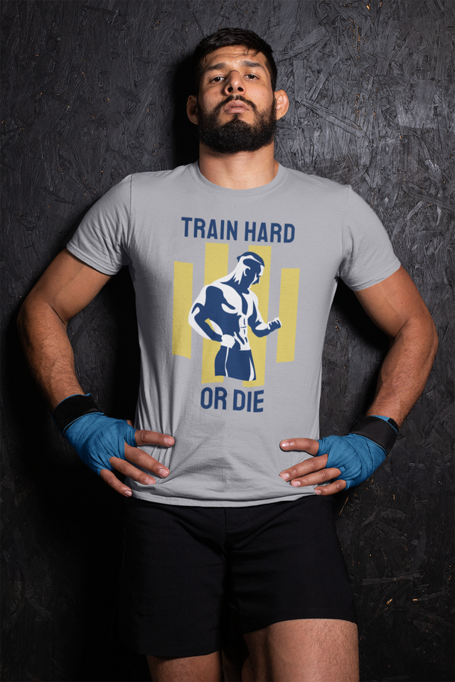 Navy Blue Train Hard Tshirt
